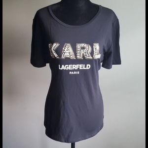 Karl Lagerfeld tshirt with pearls size M